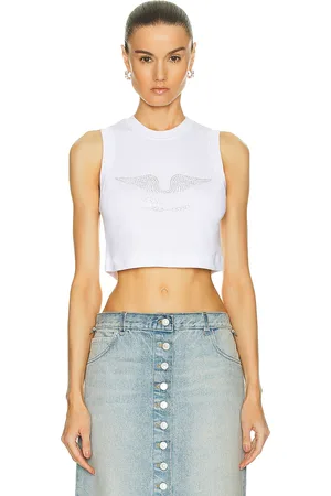 BLUMARINE Cropped Tank Top in - White. Size XS (also in ).