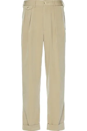 Beams 2 Pleats Trousers Pe Twill in - Brown. Size XL/1X (also in ).