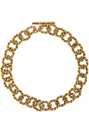 Saint Laurent Twist Ring Choker in - Metallic Gold. Size all.