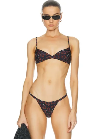 MATTEAU Tri Crop Bikini Top in - Black. Size 3 (also in ).