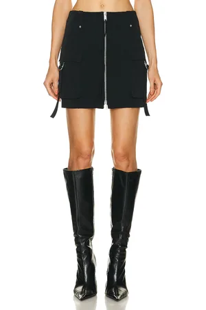 BLUMARINE Front Zip Mini Skirt in - Black. Size 38 (also in 40).