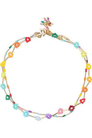 Roxanne Assoulin Flower Patch Anklet Duo in - Pink. Size all.
