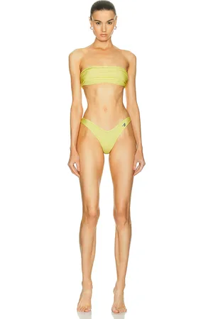 The Attico Strapless Bikini Set in - Yellow. Size M (also in ).