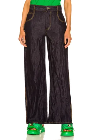 Bottega Veneta Metal Denim Twill Trouser in - Denim-Dark. Size 36 (also in 38, 40).