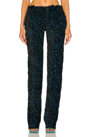 Bottega Veneta Blossom Chenille Boucle Trouser in Blue Black & Vamp - Blue. Size 34 (also in 38, 40).