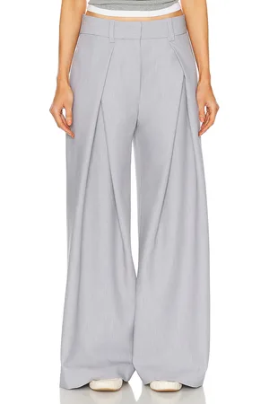 GRLFRND Nolan Pleated Trouser in - Light Grey. Size M (also in XS).