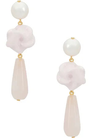 COMPLETEDWORKS Freshwater Pearl & Rose Quartz Earring in - Pink. Size all.