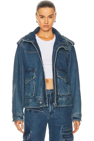 GRLFRND Arden Cargo Jacket in - Denim-Medium. Size XS (also in ).