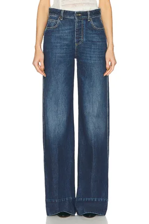 Bottega Veneta Indigo Wide Leg in - Denim-Dark. Size 34 (also in 36, 38).