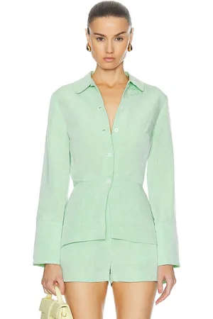 Matthew Bruch Blouson Long Sleeve Blouse in - Mint. Size 4 (also in ).