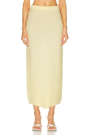 Bottega Veneta Cotton Moving Rib Skirt in - Yellow. Size S (also in ).