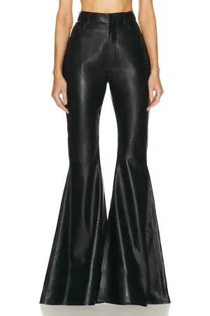 Alaïa Leather Flare Pant in - Black. Size 38 (also in ).