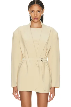 Norma Kamali Oversized Single Breasted Jacket in - Beige. Size L (also in ).