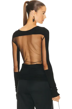 Grace Square Sheer Cut Out Top in - . Size L-XL (also in L/XL, S-M, S/M).