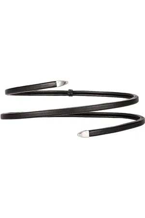 Bottega Veneta Leather Snake Belt in - Black. Size S (also in M).
