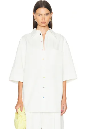 Christopher John Rogers Jumbo Short Sleeve Top in - Cream. Size XS (also in ).