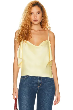 Helsa Luna Cowl Top in - Yellow. Size M (also in L, XL).