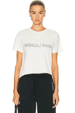 Saint Laurent Logo T-shirt in - White. Size L (also in M, S, XL, XS).