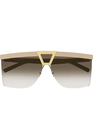 Saint Laurent SL 537 Palace Sunglasses in Ivory Gold & Gradient Brown - Ivory. Size all.
