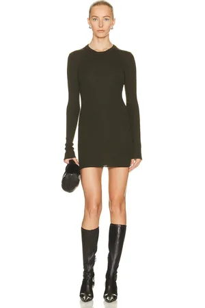 WARDROBE.NYC Ribbed Long Sleeve Mini Dress in - Olive. Size L (also in XS).