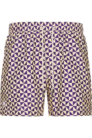 Oas Puzzle Swim Shorts in Black & Orange in - Black. Size L (also in S, M, XL/1X).