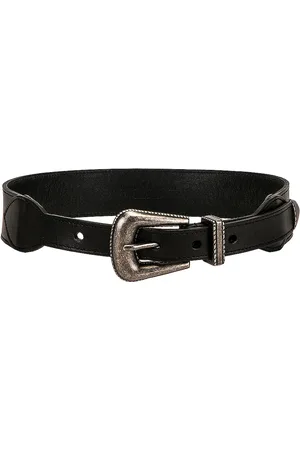 Saint Laurent Folk Buckle Belt in - Black. Size 65 (also in 75, 90).