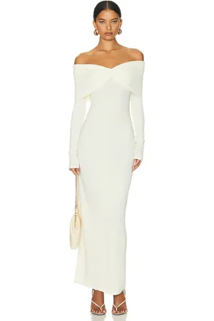 Helsa Matte Jersey Off Shoulder Maxi Dress in - . Size M (also in ).
