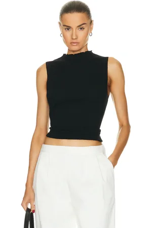 ENZA COSTA Silk Sweater Knit Sleeveless Mockneck Top in - . Size L (also in XL).
