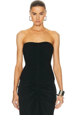 Saint Laurent Strapless Crepe Top in - Black. Size 34 (also in 36, 38, 40, 42).