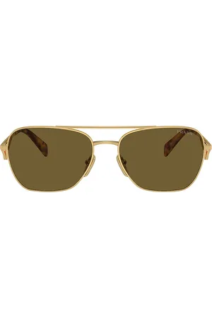 Prada Aviator Sunglasses in - Metallic Gold. Size all.