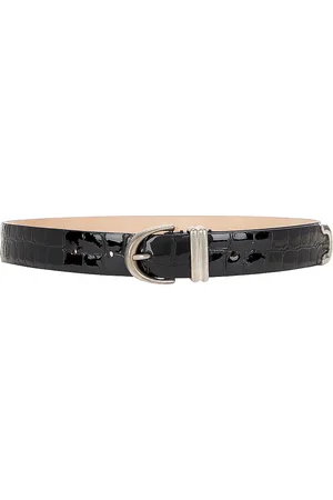 Khaite Bambi Embossed Belt in - Black. Size 70 (also in 75, 80, 90).