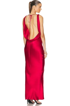 Mirror Palais Plunging Back Cowl Dress in - Red. Size L (also in M, S, XS).