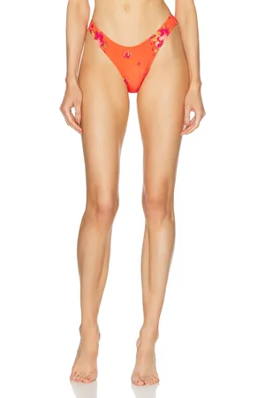 Heavy Manners High Cut Cheeky Bikini Bottom in - Coral. Size XS (also in ).