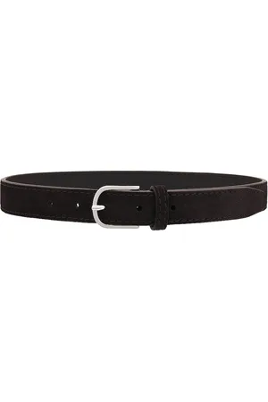 Totême Slim Trouser Belt in - Chocolate. Size 70 (also in 80, 90).