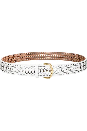 Alaïa Vienne Leather Belt in - White. Size 65 (also in ).