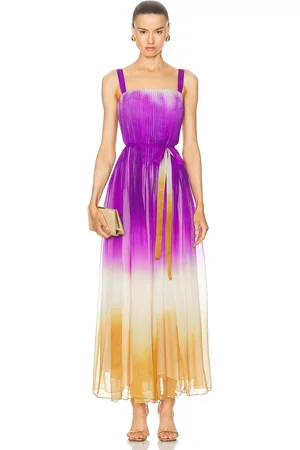 Oscar de la Renta Pintuck Detail Abstract Ombre Dress in - Purple. Size 0 (also in ).