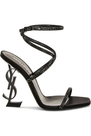 Saint Laurent Opyum Crystal Sandal in - Black. Size 36.5 (also in 38.5, 39.5, 40).