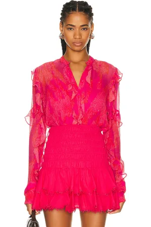 HEMANT AND NANDITA Indu Shirt in - Fuchsia. Size XS (also in ).