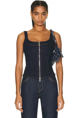 EB DENIM Rainy Corset in - Denim-Dark. Size S (also in XS).