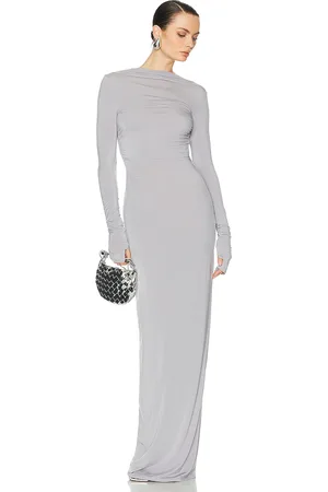 Helsa Jersey Backless Maxi Dress in - Grey. Size M (also in XL).