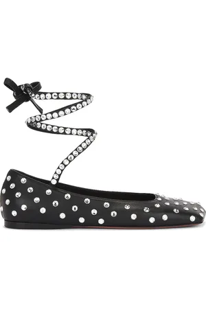 Amina Muaddi Ane Crystal Lace Up Flat in - . Size 36 (also in ).