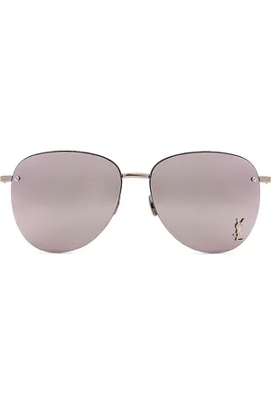 Saint Laurent SL 328/K M Sunglasses in - Metallic Silver. Size all.
