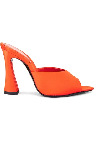 Saint Laurent Suite Mule Sandal in - Orange. Size 37 (also in 37.5, 38, 39).
