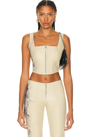 Jean Paul Gaultier Tattoo Detail Laced Bustier Top in - Nude. Size 38 (also in ).