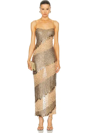 Retrofete Carmine Dress in - Metallic Gold. Size L (also in XS, S, M).