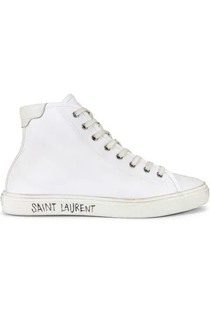 Saint Laurent Malibu Mid Top Sneaker in - White. Size 43 (also in ).