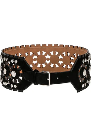 Alaïa Perforated & Studs Belt in - Black. Size 85 (also in ).