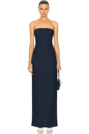 GRLFRND Lena Column Dress in - Denim-Dark. Size XS (also in ).