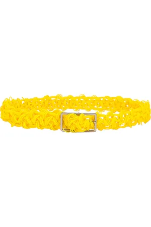 Bottega Veneta Intreccio Crochet Belt in - Lemon. Size all.