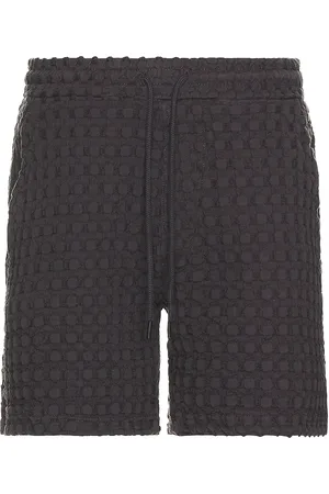 Oas Porto Waffle Shorts in - Black. Size L (also in M, S, XL/1X).